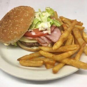 Dizzy Burger and French Fries